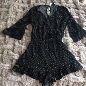 Black Polka Dot Romper